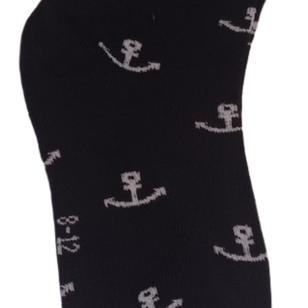 Kids Anchor Print Socks – Black (Size 8–12) – NWOT